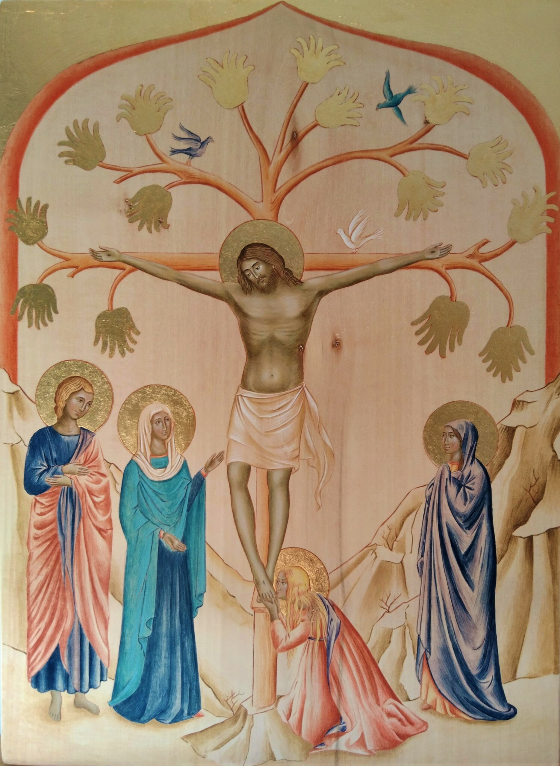 Crucifixion Arbre de Vie Icônes traditionnelles et Tempéras italiennes